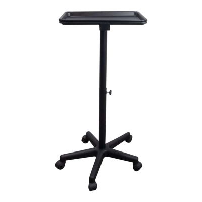 TATARTIST Salon Tray on Wheels Instrument Tattoo Tray Adjustable Service Rolling Tray Hairstylist Cart Tattoo Equipment (Black)