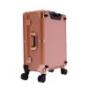 Eleeferri Makeup Train Case, Portable Makeup Station,Travel Cosmetic Trolley w/Stand, Rolling Cosmetic Organizer Box w/Light Mirror for Professional Barber, Pedicure, Manicure Makeup Artist Pink view 4