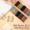 400 Pcs Bobby Pins Set, 2 Inch Hair Pins for Women Girls and U-Shaped Pins for Buns, 5 Colors Brown Blonde Black Styling Pins With Storage Box view 2