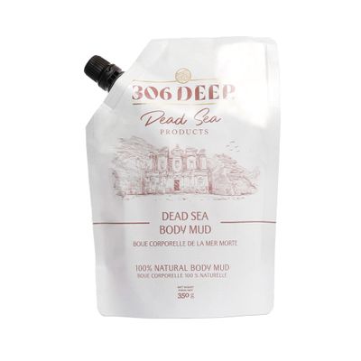 306 Deep Dead Sea Mud Dry Powder - 350 Grams Dead Sea Clay for Mud Mask for Face and Body, Organic Face Masks Skincare for Sensitive Skin, Anti-Aging, and Skin Firming, Skincare Clay for Men & Women