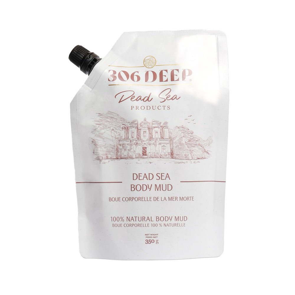 306 Deep Dead Sea Mud Dry Powder - 350 Grams Dead Sea Clay for Mud Mask for Face and Body, Organic Face Masks Skincare for Sensitive Skin, Anti-Aging, and Skin Firming, Skincare Clay for Men & Women