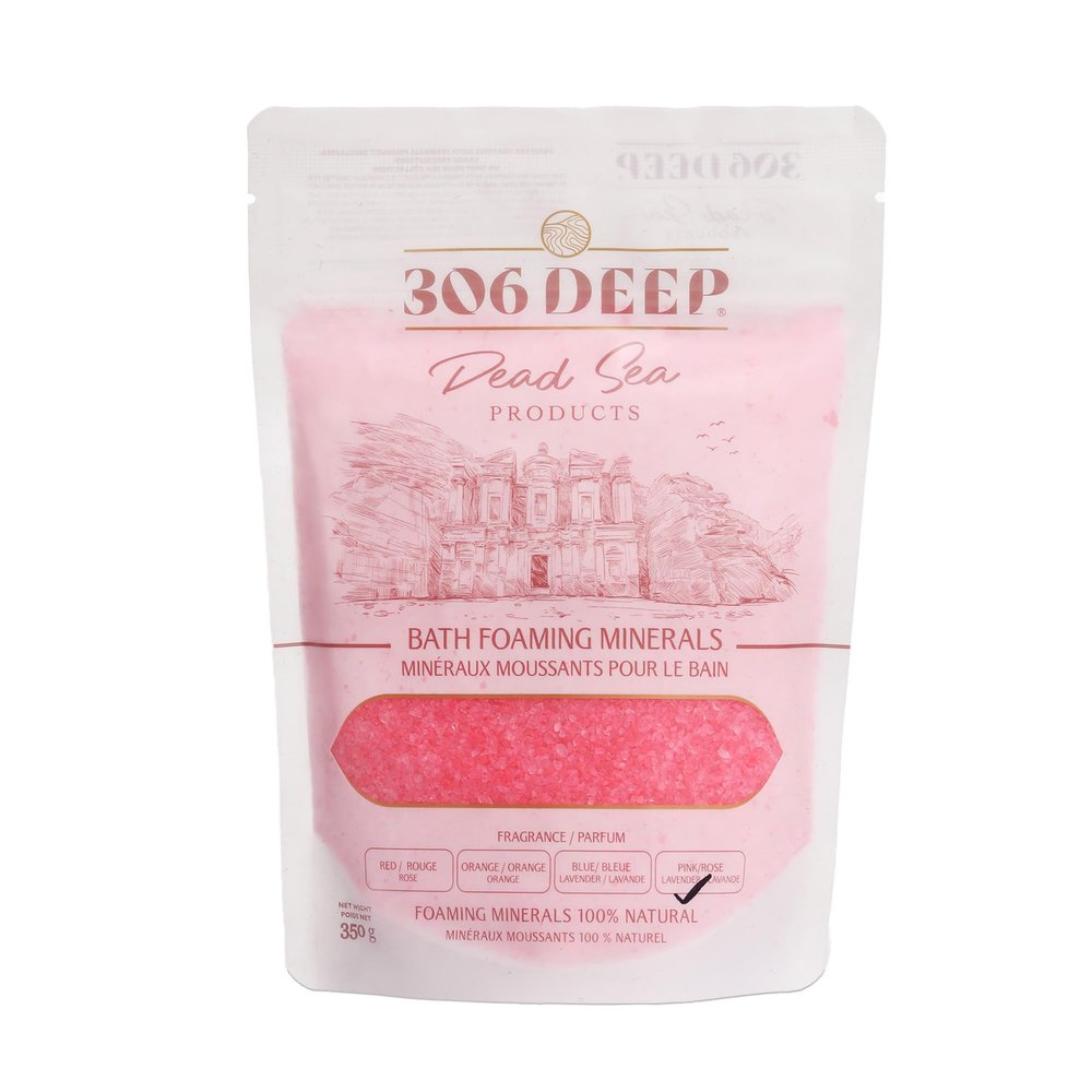 306 Deep Dead Sea Bath Salts Foaming Minerals - Pink Dead Sea Coarse Mineral for Soaking with Lavender Essential Oils, Alternative to Magnesium Flakes and Epsom Salt, Relaxing Bath Products