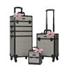 BYOOTIQUE Rolling Makeup Cases Organizer Nail Tech Storage Cart Hairdressing Brush Bags False Eyelash Storage for Beauty Salon Traveling Beautician Manicurist Hairstylist,Rococo GainsBoro view 1