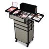 BYOOTIQUE Rolling Makeup Cases Organizer Nail Tech Storage Cart Hairdressing Brush Bags False Eyelash Storage for Beauty Salon Traveling Beautician Manicurist Hairstylist,Rococo GainsBoro view 4