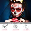 MEICOLY Black White Red Face Body Paint Stick with Setting Powder and Sponges,Clown White Devil Joker Face Paint Makeup,Waterbased Body Paint,Halloween Face Painting for Vampire Skeleton Spiderman view 3