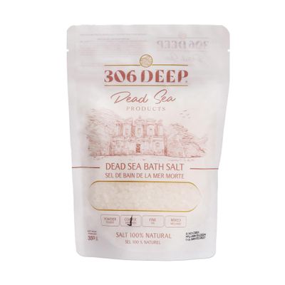 306 Deep Coarse Dead Sea Salts for Soaking - 350 Grams of 2-4 mm 100% Dead Sea Salt Bath for Men and Women, Pure Bath Minerals with Magnesium, Zinc, Potassium for Soaks and Body Scrub