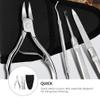 FOMIYES 4pcs Nail Grooming Kit Leather Case Professional Nail Clippers Cuticle Nippers and Dual- Tools for Manicure and Pedicure Salon view 2