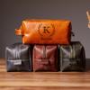 HARDISTON Personalized Genuine Leather Toiletry Bag for Men  Handcrafted Custom Dopp Kit with Engraved Monogram, Travel Shaving Bag Gift for Dad, Husband, Boyfriend, Groomsmen view 3