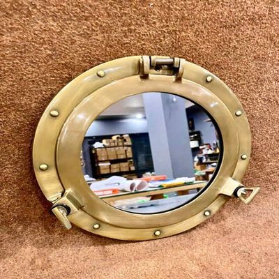 12" Antique Porthole Round Window Glass, Fully Functional Ship's Window for Walls & Doors, Home Decor, Circular Mirror Ideas (15)