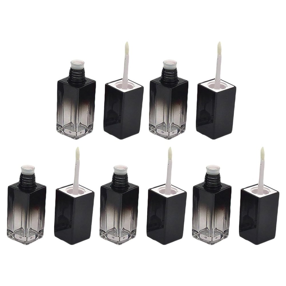 IWOWHERO 5pcs Gradient Black Lip Gloss Tubes Refillable Storage Containers for Lip Color and Lightweight