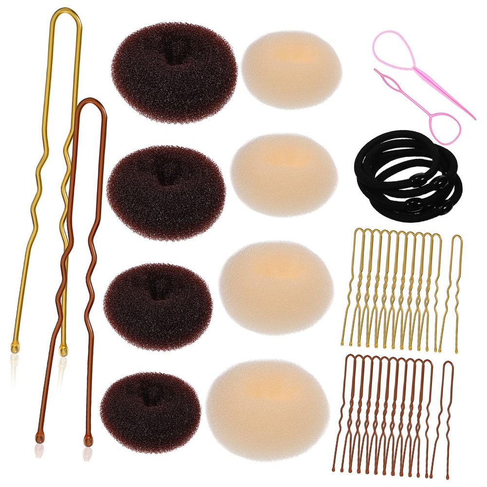 BIUDECO Elegant Bun Making Kit Donut u Clips Hair Holders Women Hair Styling Tools Bun Maker Accessories for Women