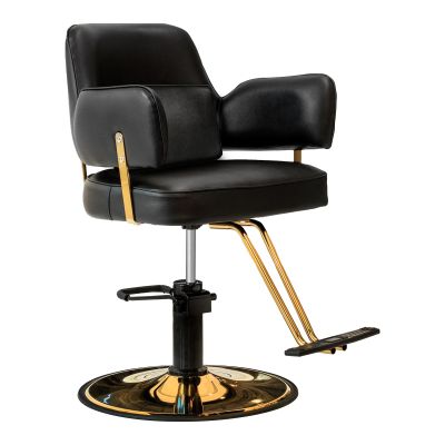 Berkeley Styling Chair Hair Salon Chair Beauty Spa Furniture, Black Cushion Gold Frame