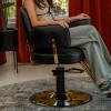 Berkeley Styling Chair Hair Salon Chair Beauty Spa Furniture, Black Cushion Gold Frame view 2