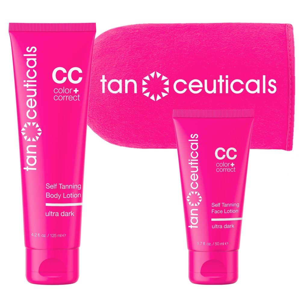 Tanceuticals Body + Face Self Tanning Lotion Kit, Ultra Dark Shade