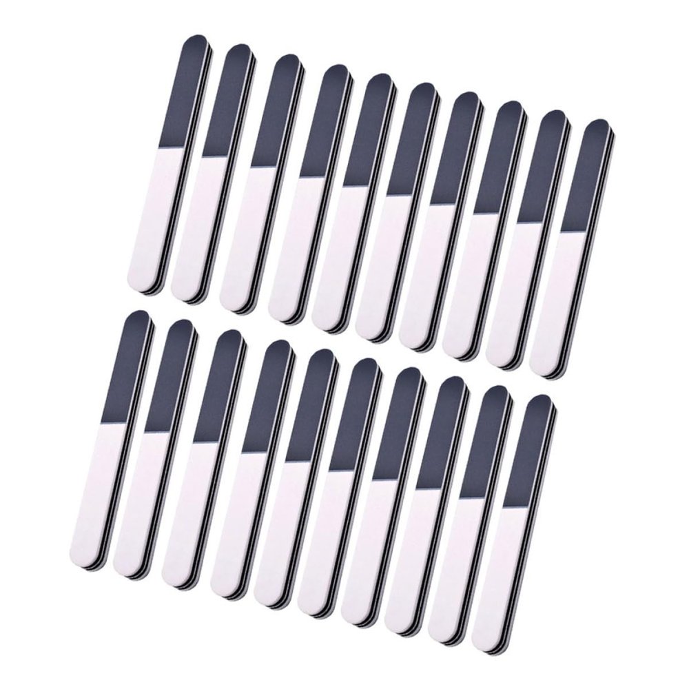 BIUDECO 20pcs Thicken Nail Files Manicure Tool Nail Art Supplies Black Grey Professional Buffers Files for Techs