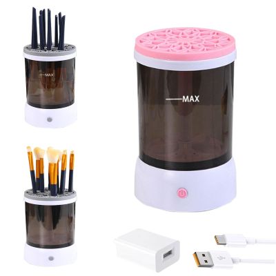AOOFCMLLC Electric Makeup Brush Cleaner,Upgrade Makeup Brush Cleaning Machine with 1200 mAh Rechargeable Automatic Silent Makeup Brush Washer for Makeup Brush Set and All Size Brushes (Pink)