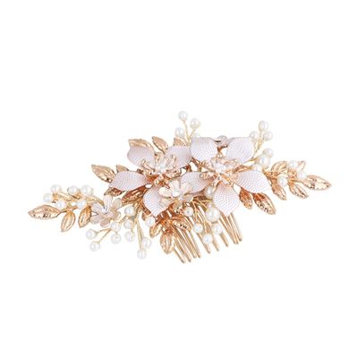 BIUDECO Crystal Pearl Bridal Hair Comb Wedding Hair Combs Clip for Special Occasions Bridal Wedding