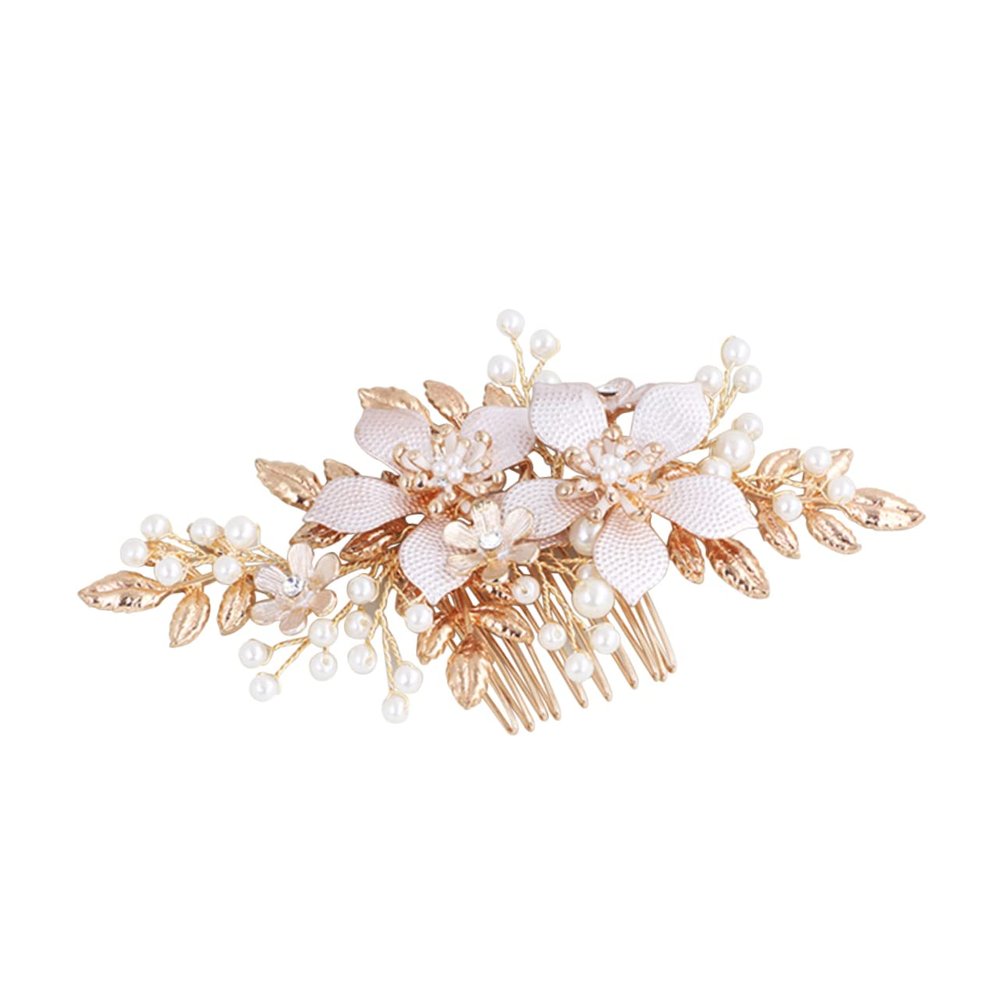 BIUDECO Crystal Pearl Bridal Hair Comb Wedding Hair Combs Clip for Special Occasions Bridal Wedding