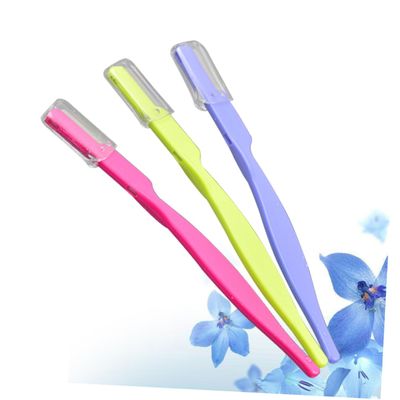 IWOWHERO 3pcs Portable Stainless Steel Eyebrow Razor Kit for Women Lightweight Trimmer for Precise Shaping Easy to Clean for Travel
