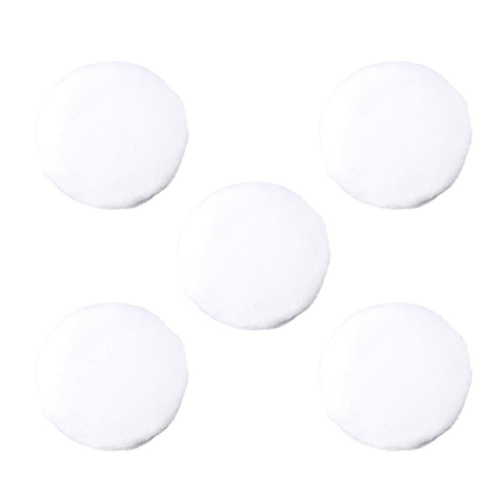 PLAFOPE 5pcs Ribbon Back Body Powder Puff Round Cotton Pads Makeup Powder Sponge for Professional Use Travel Friendly
