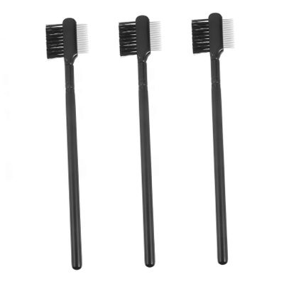 VINTORKY 3pcs Dual-Ended Eyebrow Brush Eyelash Comb Portable Handle for Precise Shaping and Grooming for Travel and Daily Makeup Application