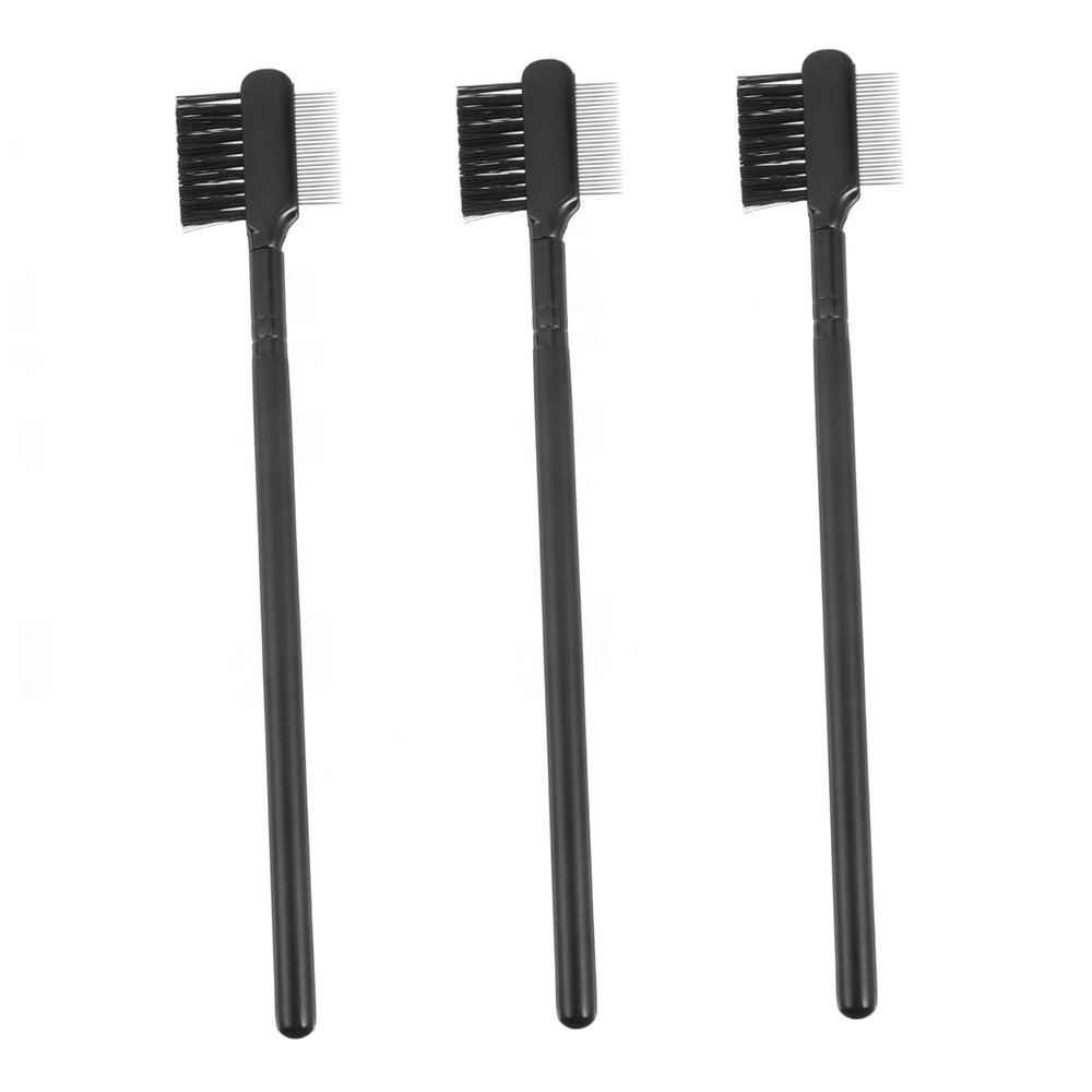 VINTORKY 3pcs Dual-Ended Eyebrow Brush Eyelash Comb Portable Handle for Precise Shaping and Grooming for Travel and Daily Makeup Application