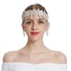 1920s Flapper Headpiece, Roaring 20s Beaded Headband, Great Gatsby Headband Chain for Women Vintage Hair Accessory (HD6092white) view 1