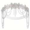 1920s Flapper Headpiece, Roaring 20s Beaded Headband, Great Gatsby Headband Chain for Women Vintage Hair Accessory (HD6092white) view 3