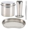 Nutriess Stainless Steel Ink Kit with ion Plate and Tweezer (Small size - sterilization tray + jar + bucket) view 1