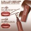 2 in 1 Gradient Lip Liner Lipstick Combo Set,3 Colors Matte Lipstick Nude Dark Brown Red Lip Crayon Lipliner Pencil,High Pigmented Long Lasting Women Liogloss Makeup for Gradual Ombre Effect,01+03+05 view 4