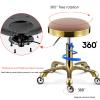 JKSVTF Swivel Round Rolling Stool with 5 Wheels Seat Cushion PU Leather Heavy Duty Salon Massage Work Chair Hydraulic Gas Lift Stools Adjustable Height 17.7-22.8in for Tattoo (Green) view 4