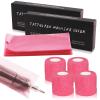 Tattoo Machine Pen Covers with Grip Tape Wrap - Narkysus 400Pcs Pink Machine Sleeves 2.5"x7.1" Large Tattoo Pen Bags and 4Pcs Pink Tattoo Gun Wrap Tattoo Supplies for Women and Studio Use view 1
