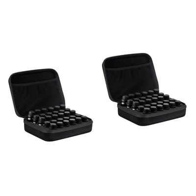 BIUDECO 2pcs Storage Case Portable Travel Organizer for Bottles Black Shockproof Zipper Design for and Travel