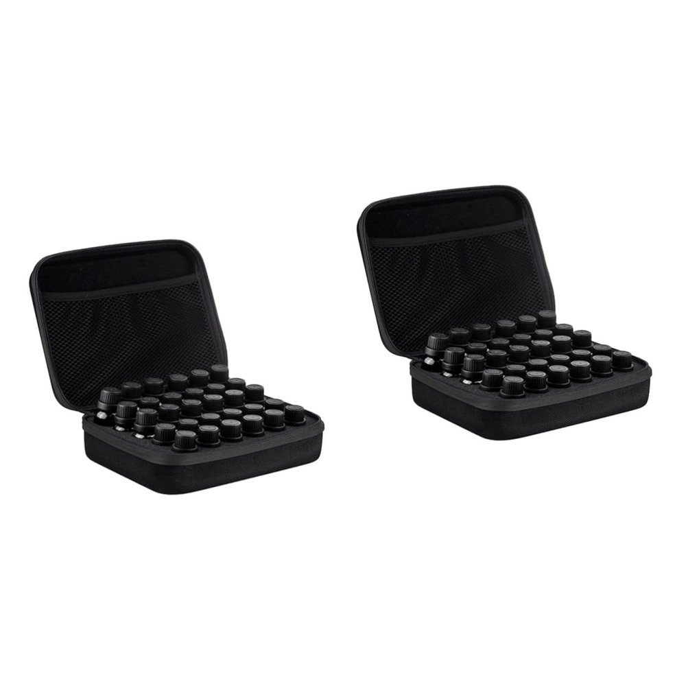 BIUDECO 2pcs Storage Case Portable Travel Organizer for Bottles Black Shockproof Zipper Design for and Travel