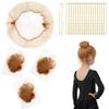 80Pcs Hair Nets for Dance Buns Nets for Ballet Girls Invisible Hair Nets, Hair Pins & Bun Covers for Secure Dance Styles 30Pcs 12Inch Light Brown Nets and 50Pcs Pins Ballet Bun Kit view 1