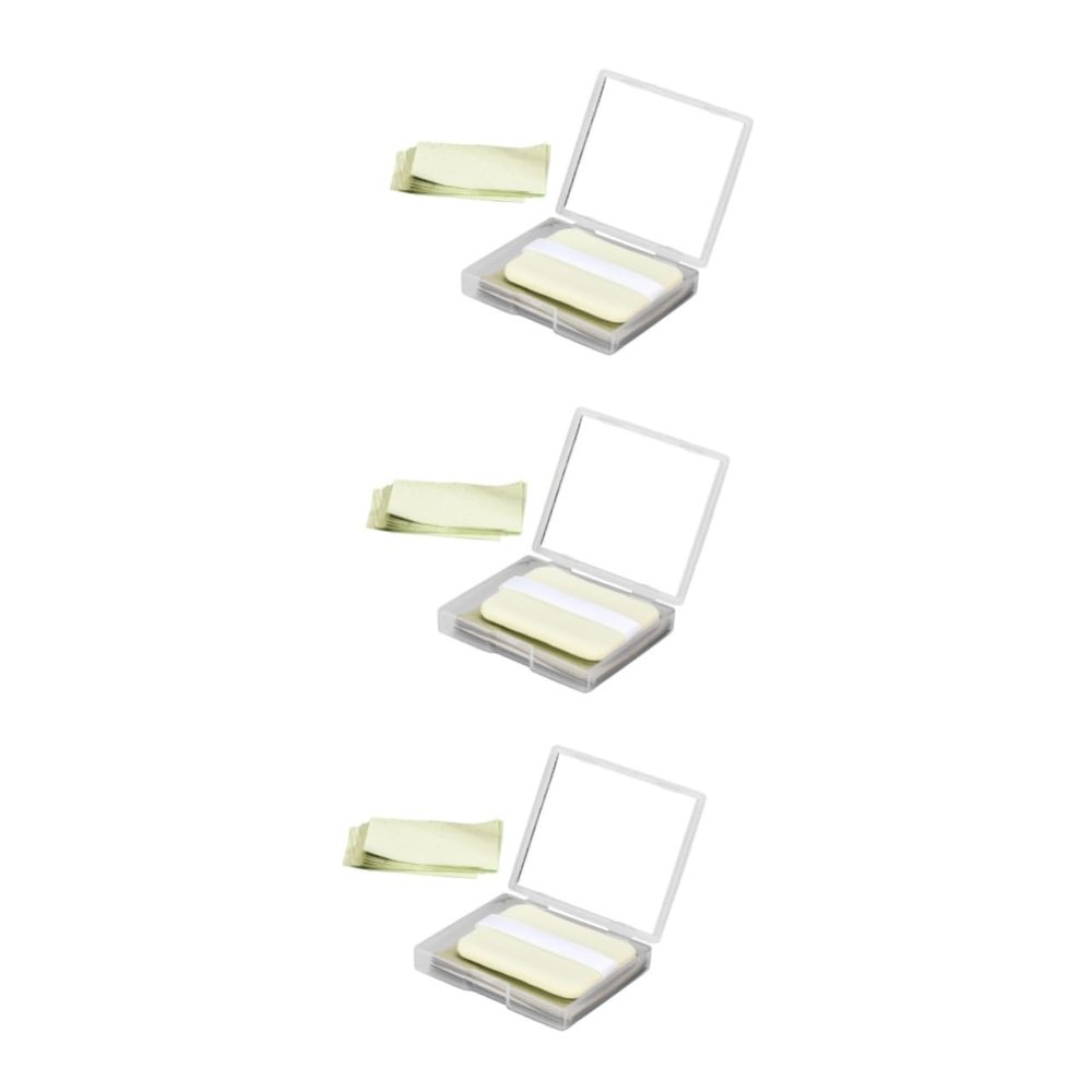 BIUDECO 3sets Tea Oil Absorbing Sheets Portable Mirror Case Blotting Paper for Oily Shine and Reduce Pore Appearance Design for Men and Women