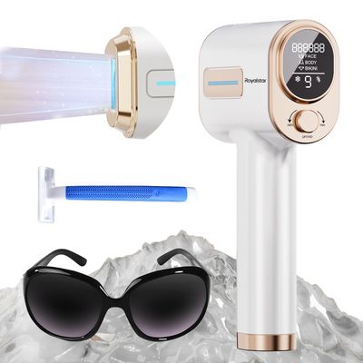 Laser Hair Removal for Women & Men, 40F Contact, Safe & Virtually Painless Alternative to Salon IPL Hair Removal Device, Long-Lasting Hair Removal from Home, with Razor & Glasses