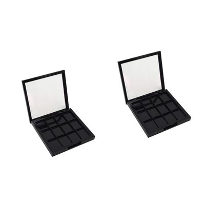 BIUDECO 2 Pcs 12 Empty Eyeshadow Palette 12 Grids Storage Box Magnetic Eye Shadow Palette for Women