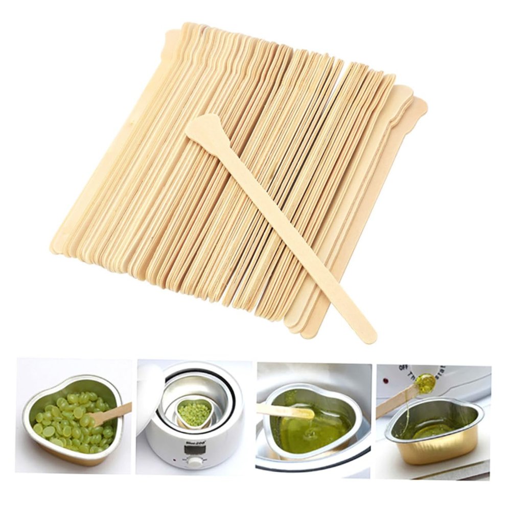 BIUDECO 100pcs Disposable Waxing Sticks Wax Stirring Sticks for Beauty for Home Salon Use Smooth Rounded Ends Odorless Skin-safe