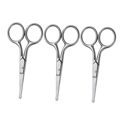 BIUDECO 3pcs Professional Eyebrow Scissors Stainless Steel Nose Hair Cutting Tool Safety Vibrissa Scissors Precision Nose Hair Eyebrow Trimmer