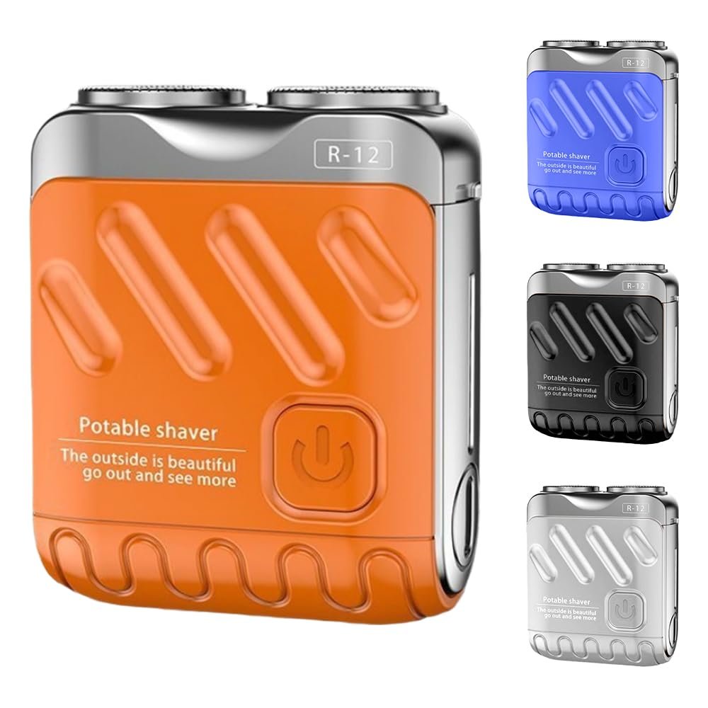 Luggage Electric Shaver, 2025 New Beard Shaver Mini and Portable Suitcase Design, Portable Razor Traveller Mini Shaving for Men Ipx7 Waterproof, Men's Favorite Portable Mini Electrict Shaver (Orange)