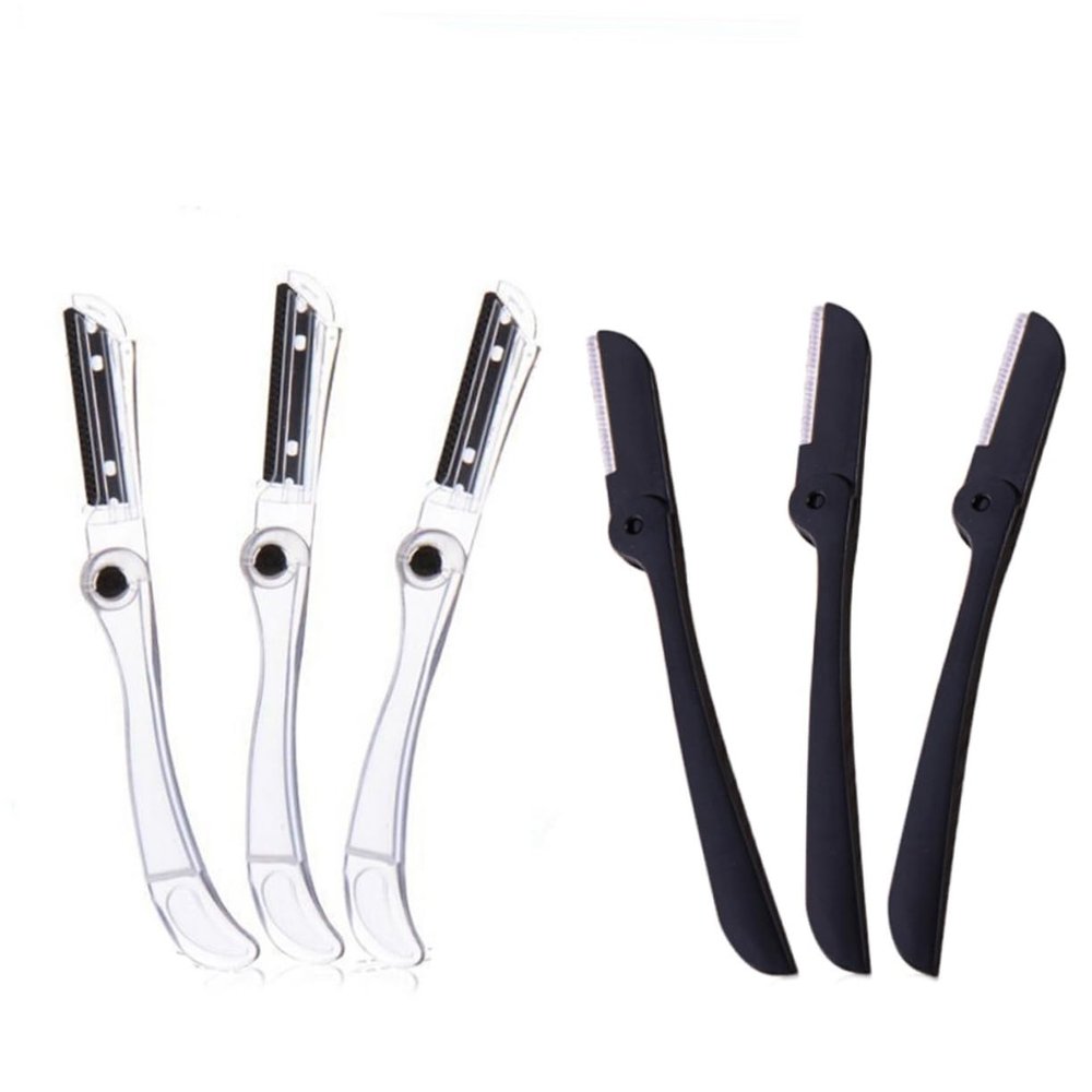 BIUDECO 6pcs Eyebrow Razor Safe Portable Facial Hair Remover for Women Easy to Use Eyebrow Trimmer Straight Blades Random