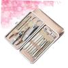 BIUDECO Professional Manicure Set 16pcs Nail Tools Kit Cuticle Pusher Cleaner Trimmer Home or Salon Use Durable Stainless Steel view 3