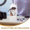 Abaodam Rotating Vanity Organizer Makeup Brush Holder Lid Stylish Desktop Storage for Cosmetics Stationery Items Spacious Design for Neat Orderly Spaces view 3