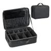 Makeup Travel Case, 16 Inch Makeup Artist Bag with Compartment and Dividers, Portable Cosmetic Bag for Women with Brush Storage Sturdy Dual Zip Closure, Waterproof, Durable, Gift for Her, Black view 1