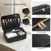 Makeup Travel Case, 16 Inch Makeup Artist Bag with Compartment and Dividers, Portable Cosmetic Bag for Women with Brush Storage Sturdy Dual Zip Closure, Waterproof, Durable, Gift for Her, Black view 2