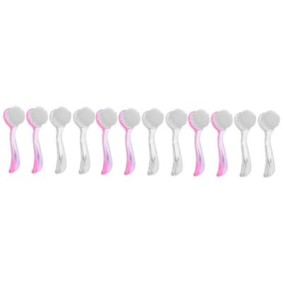 BIUDECO 12pcs Nail Brush with Non-skid Handle for Nail Cleaning Includes Soft and Stiff Bristles for Fingernail and Toenail Care Portable Design for Home and Travel