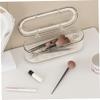 2PCS Makeup Sponge Holder with 4 Compartment, Clear Makeup Brush Holder with Lid, Cosmetics Organizer for Vanity, Bathroom, Bedroom Makeup Brush Holder with Lid Makeup Brushes Organizer Makeup Brush H view 2
