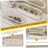 2PCS Makeup Sponge Holder with 4 Compartment, Clear Makeup Brush Holder with Lid, Cosmetics Organizer for Vanity, Bathroom, Bedroom Makeup Brush Holder with Lid Makeup Brushes Organizer Makeup Brush H view 4
