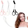 3 Pcs Eyebrow Trimmer Scissor, 2 in 1 Eyebrow Scissors with Comb, Non-Slip Stainless Steel Eyebrow Trimming Scissors Upgrade Eyebrow Cutter Eyebrow Scissors Makeup Tool for Women Men view 1